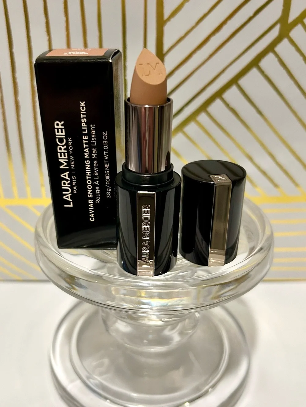 Laura Mercier Caviar Smoothing Matte Lipstick | 143 Nude Sateen | Full Size| NIB